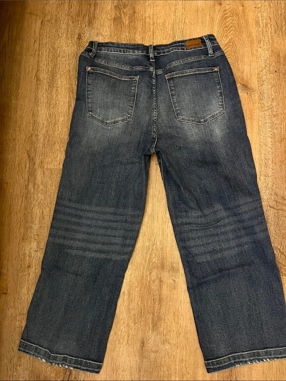 Judy Blue Dark Indigo cropped wide leg jeans